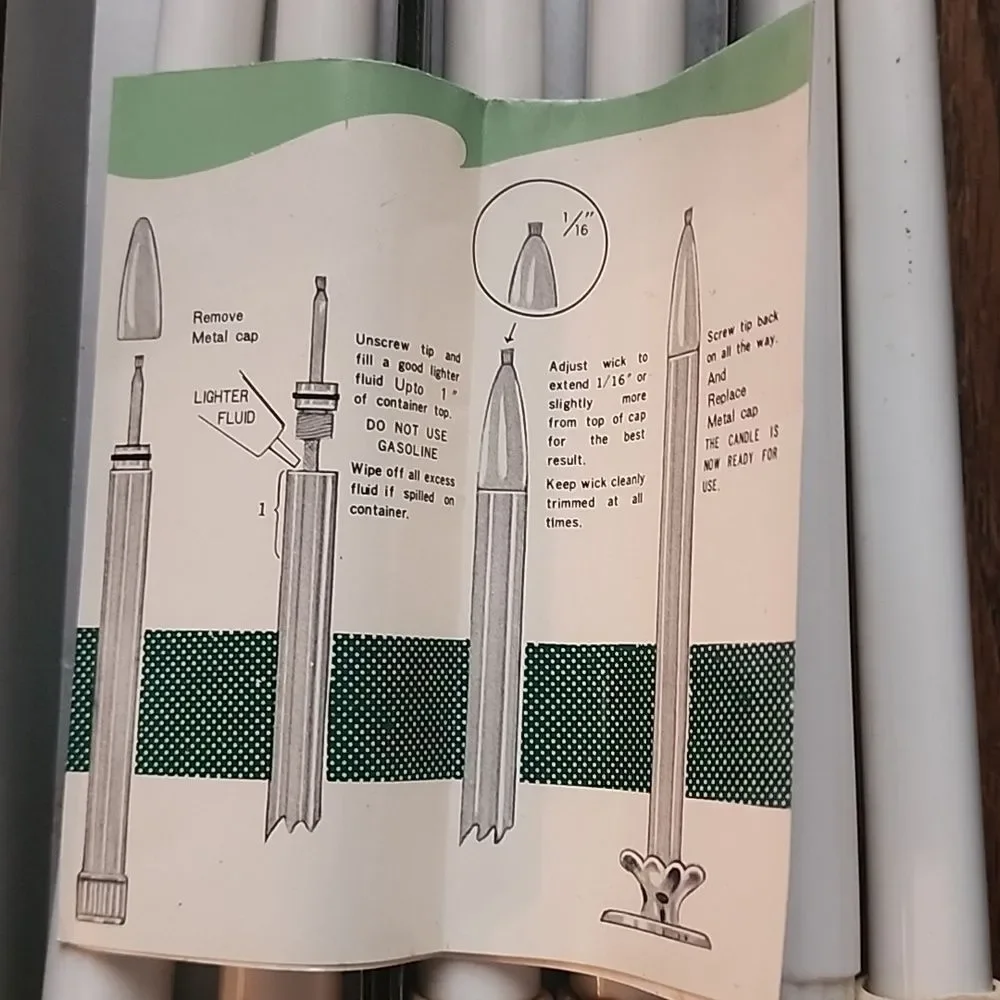 Vintage Set Of Ever~lite Refillable Taper Candles